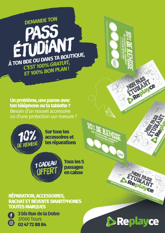 Flyer A6 Pass Etudiant boutique MyReplayce