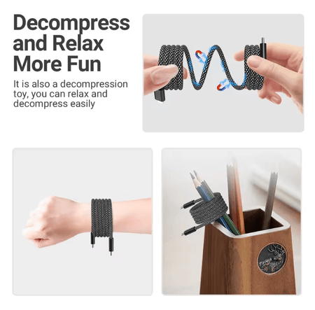 Câble Magnétique Nylon 1 Mètre Lightning vers USB-C