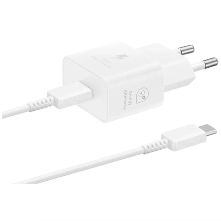 Chargeur Original Samsung EP-T2510XBEGEU Prise 25W + Câble USB-C 3A 1M Blanc