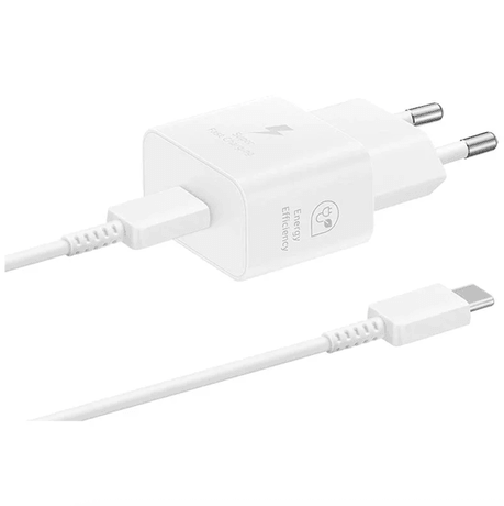 Chargeur Original Samsung EP-T2510XBEGEU Prise 25W + Câble USB-C 3A 1M Blanc