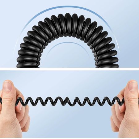 Câble "Twisted" Etirable USB vers USB-C Noir