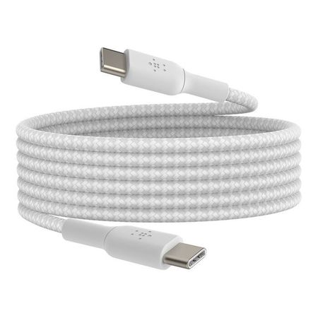 Câble Tressé USB-C vers USB-C 2m (Blanc) Belkin