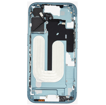 Châssis Central Sarcelle iPhone 16 Avec Nappe Allumage