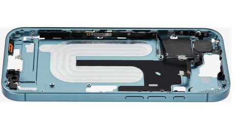 Châssis Central Sarcelle iPhone 16 Avec Nappe Allumage