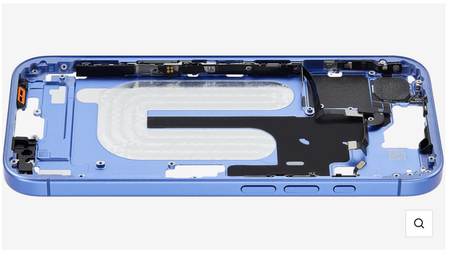 Châssis Central Blanc iPhone 16 Avec Nappe Allumage