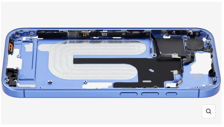 Châssis Central Blanc iPhone 16 Avec Nappe Allumage