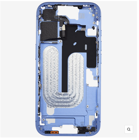 Châssis Central Blanc iPhone 16 Plus Avec Nappe Allumage