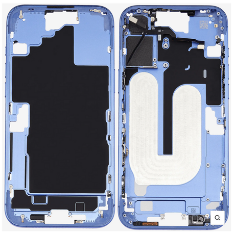 Châssis Central Blanc iPhone 16 Plus Avec Nappe Allumage