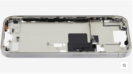 Châssis Central Blanc iPhone 16 Pro Avec Nappe Allumage