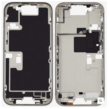 Châssis Central Blanc iPhone 16 Pro Avec Nappe Allumage