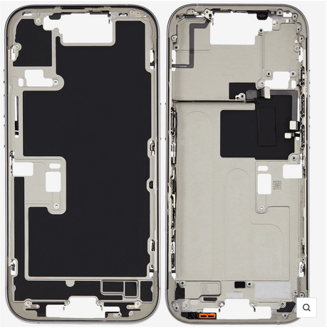 Châssis Central Titane Naturel iPhone 16 Pro Avec Nappe Allumage