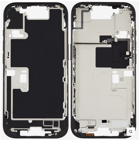 Châssis Central Noir iPhone 16 Pro Avec Nappe Allumage