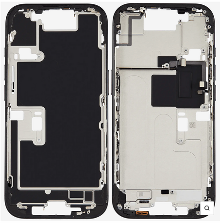 Châssis Central Noir iPhone 16 Pro Avec Nappe Allumage
