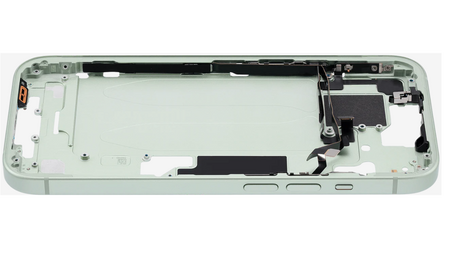 Châssis Central Vert iPhone 15 Avec Nappe Allumage