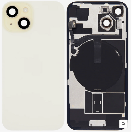Vitre Arrière Complète Jaune iPhone 15 (Avec MagSafe et Nappe Induction) (Sans Logo)