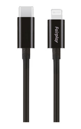 Pack Chargeur Voiture 60W + Câble Lightning Fairplay Noir