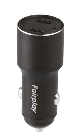 Pack Chargeur Voiture 60W + Câble Lightning Fairplay Noir