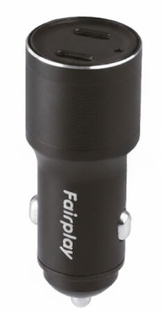 Pack Chargeur Voiture 60W + Câble USB-C Fairplay Noir