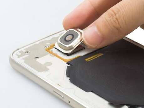 Lentille (Verre) de Caméra Arrière pour Samsung Galaxy S6 Edge Plus (Blanc)