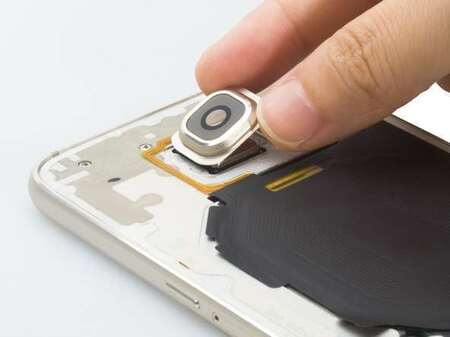 Lentille (Verre) de Caméra Arrière pour Samsung Galaxy S6 Edge Plus (Or)