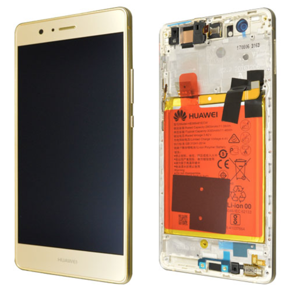 Vitre Arrière Cache Batterie Huawei P8 Lite 2017 Noir Blanc Or Bleu Avec Adhesif Color Gold - Foto 8