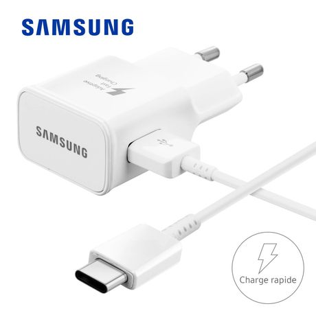 Prise Secteur Originale Samsung + Câble Type C BLANC