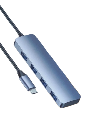 Hub USB-C 4-Port Super Speed (5 Gbps) - Design Ultra Compact en Alliage