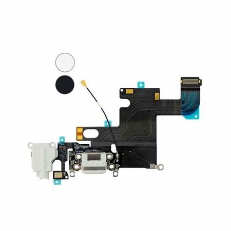 Nappe Jack / Connecteur de Charge Original Noir / Blanc Lightning iPhone 6