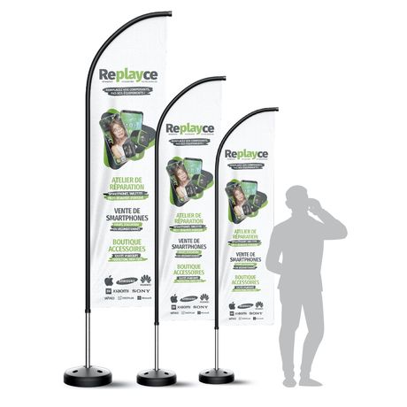 Drapeaux / Oriflammes Modèle 2 toutes tailles