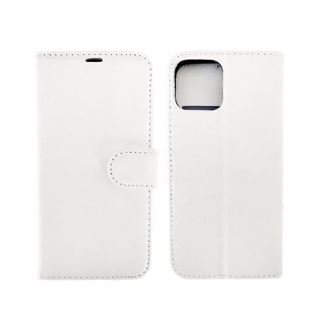Coque Portefeuille Simili Cuir Blanc iPhone 12 Pro