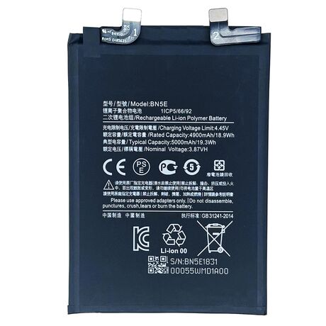Vitre Arrière Brillante Noire Pour Redmi Note 12 Pro 5G - Cache Batterie De Remplacement