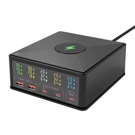 Station de charge USB 160W 5 ports  / Hub de chargeur rapide PD65W USB-C QC3.0