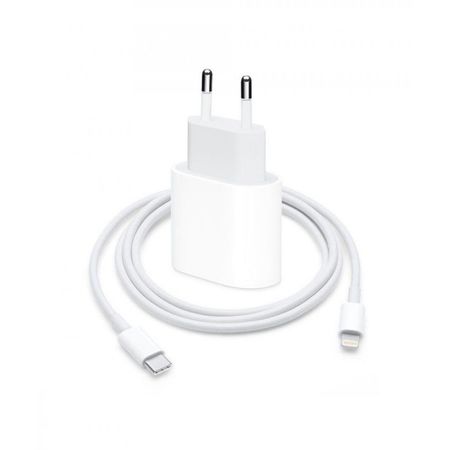 Chargeur Câble USB Lightning Blanc + Prise Secteur USB