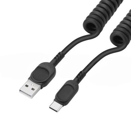 Câble "Twisted" Etirable USB vers USB-C Noir