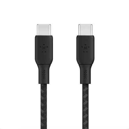 Câble Tressé USB-C vers USB-C 2m (Noir) Belkin