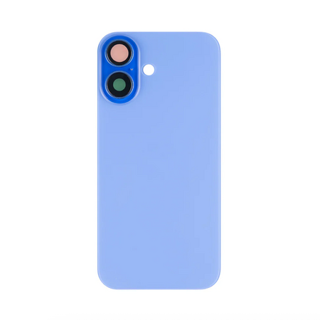 Vitre Arrière Complète Bleu (Outremer) iPhone 16 (Avec MagSafe) (Sans Logo)