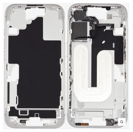 Châssis Central Blanc iPhone 16 Avec Nappe Allumage