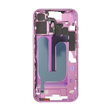 Châssis Central Rose iPhone 16 Avec Nappe Allumage