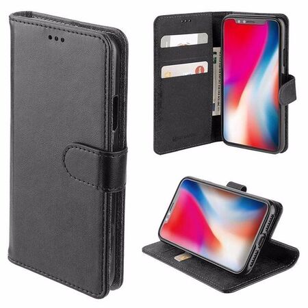 Coque Portefeuille Rabat / Magnétique Cuir Noir iPhone 17 Pro
