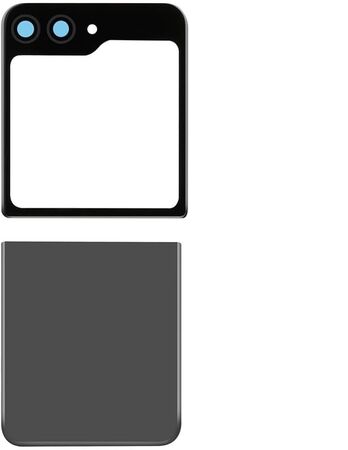 Vitre Arrière Inférieure Complète pour Samsung Galaxy Z Flip6 (Grise, Sans Logo)