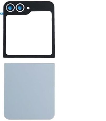 Vitre Arrière Inférieure Complète pour Samsung Galaxy Z Flip6 (Bleue, Sans Logo)