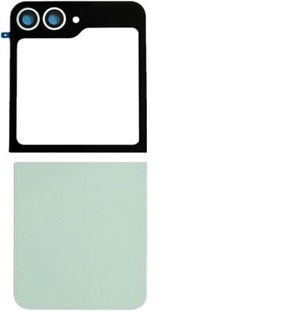 Vitre Arrière Inférieure Complète pour Samsung Galaxy Z Flip5 (Verte, Sans Logo)