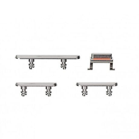 Lot Complet de Boutons Externes pour iPhone 11 Pro Max (Power / Volume / Vibreur - Argent)