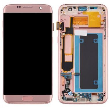 Écran Super AMOLED Complet (Tactile + Vitre + Châssis) pour Samsung Galaxy S7 Edge (Or)