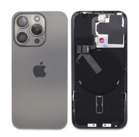 Vitre Arrière / Cache Batterie Pour iPhone 15 Pro Titane Naturel (Pulled / Grade A)