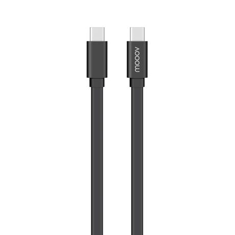 Câble USB-C / USB-C plat 3A 60W 1 m - Noir