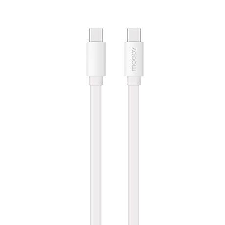 Câble USB-C / USB-C plat 3A 60W 1 m - Blanc