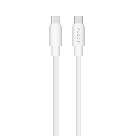 Câble USB-C / USB-C rond 5A 100W 1 m - blanc