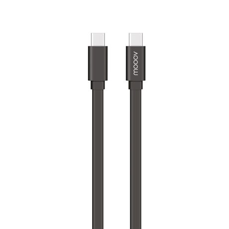 Câble USB-C / USB-C plat 3A 60W 0,5 m - Noir