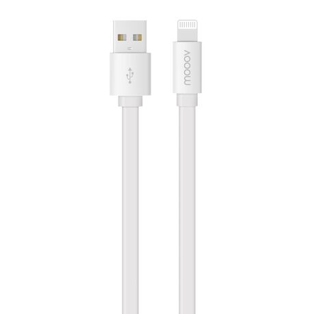 Câble MFI / USB-A plat pour iPhone iPad 1 m - Blanc